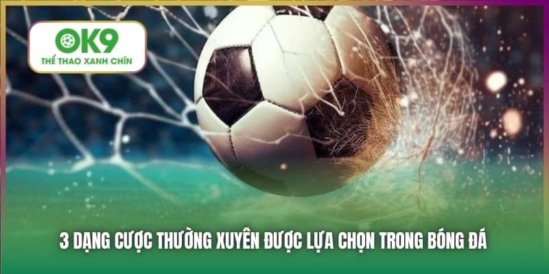3 dạng cược thường xuyên được lựa chọn trong bóng đá
